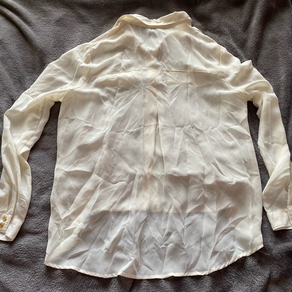 Long sleeve silky full button blouse - Picture 5 of 5